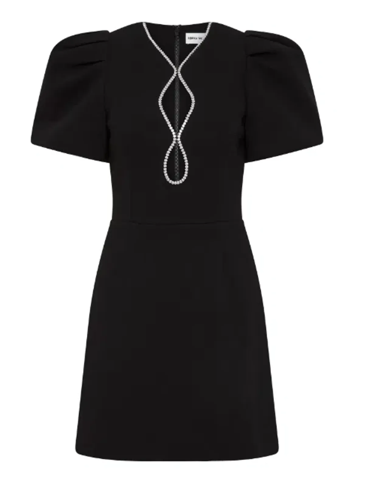 Rebecca Vallance Estella Puff Sleeve Mini Dress Black Size AU 4 - Image 5
