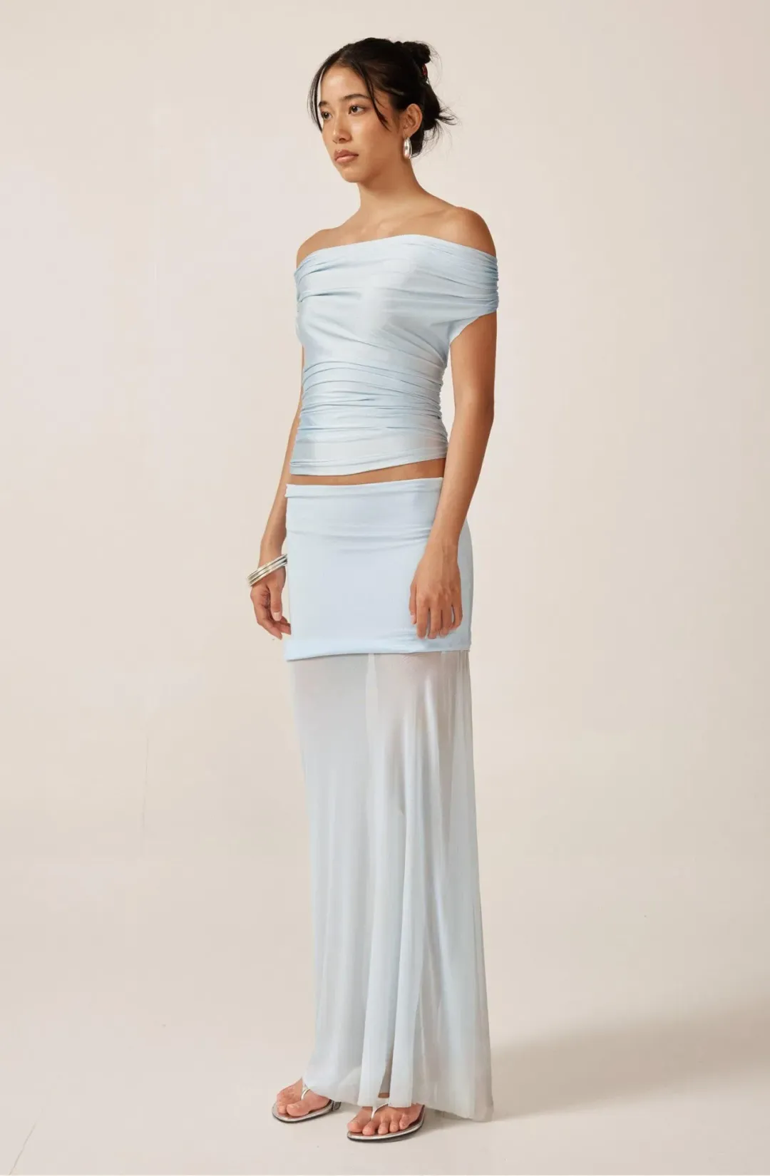 Ance Gria Grace Top and Skirt Set in Ice Blue Size XS / AU 6/8 for rent on The Volte - main image