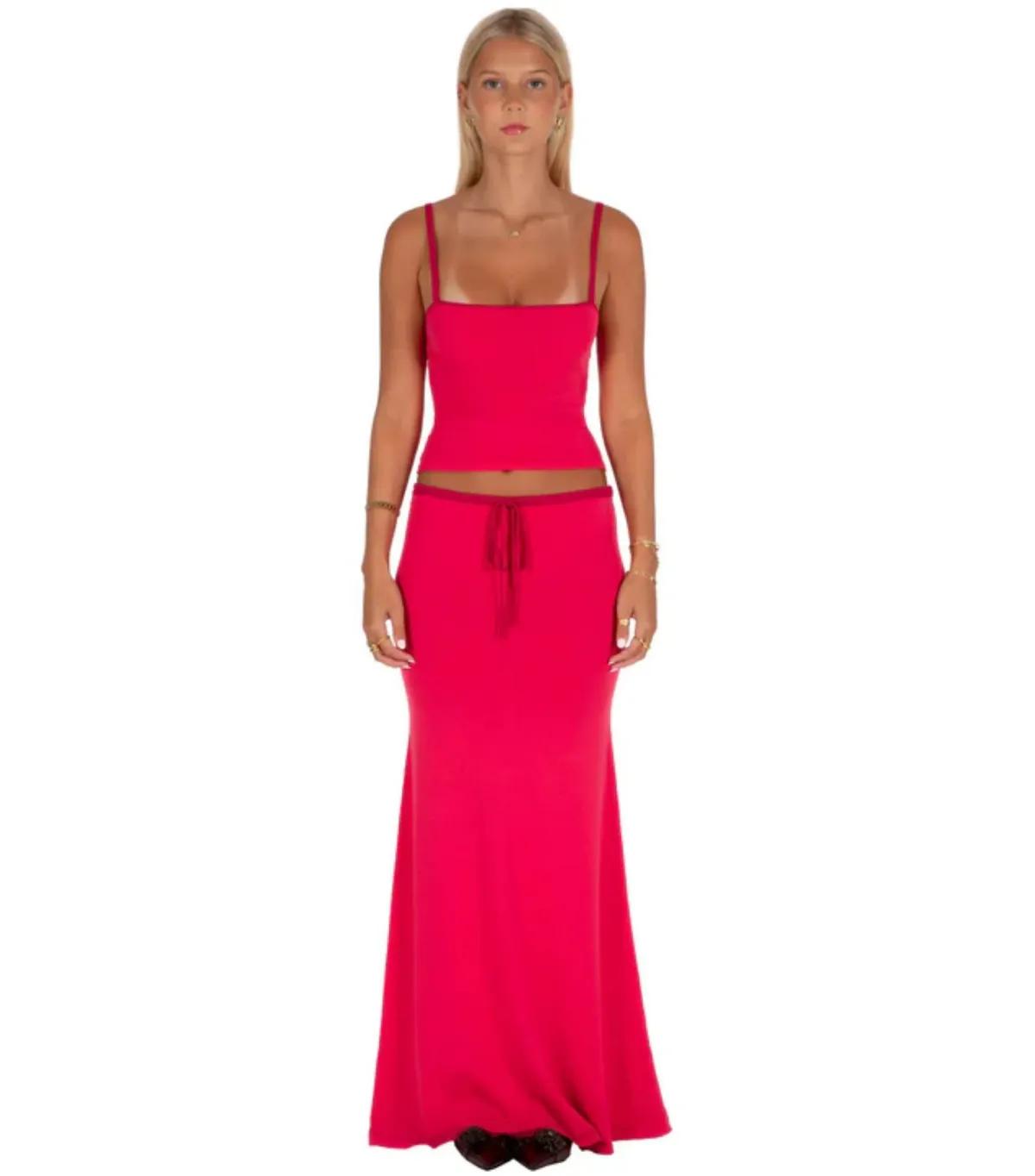 I am Delilah Lilly Tank and Maxi Skirt Set Red Size XS - Image 1
