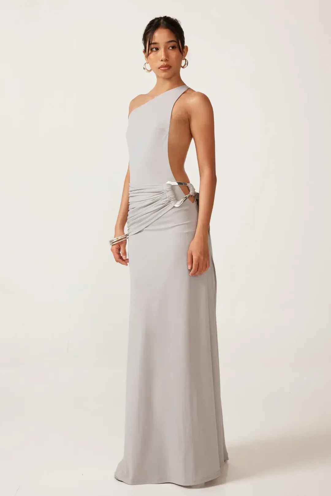 Ance Gria Gaia Gown Silver Grey Size 8 for rent on The Volte - main image