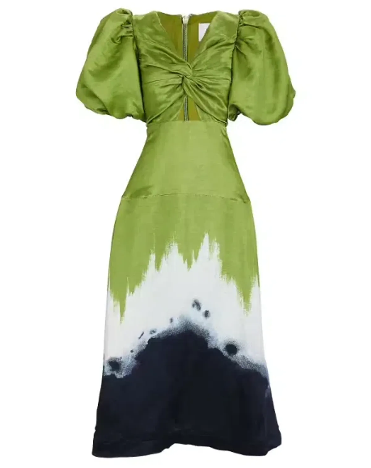 AJE Arcadian Puff Sleeve Knot Midi Dress Multi Size AU 6 - Image 4