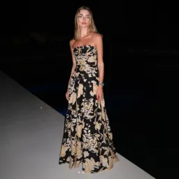 SHONA JOY Xenia Strapless Tiered Maxi Dress Gown in Black Size AU 8 for rent on The Volte - image 1