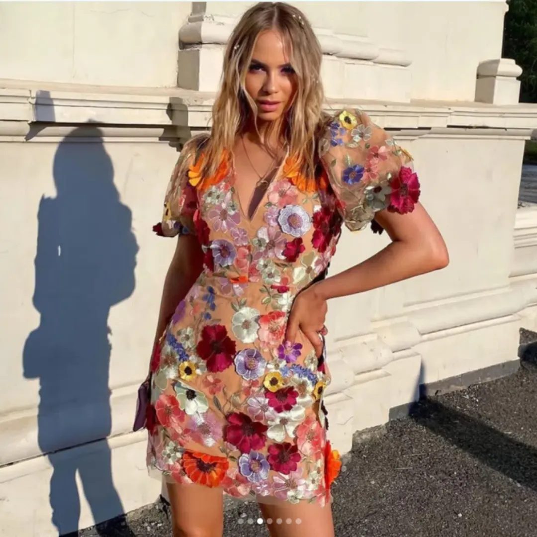 ELLIATT Rosalind 3D Floral Mini Dress Size AU 6 (XS) for rent on The Volte - main image