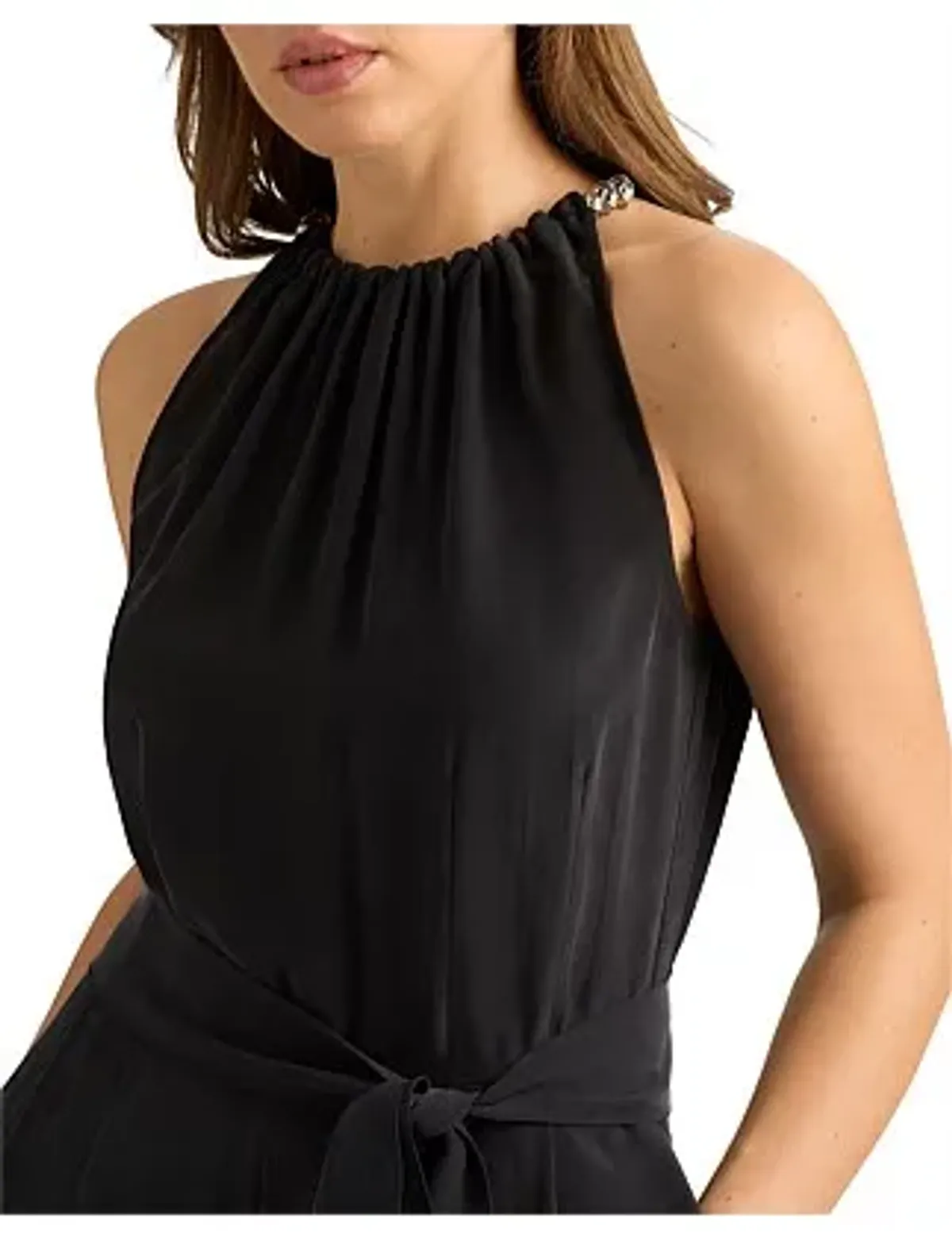 David Lawrence Gisele Silk Jumpsuit Black Size 14/L - Image 2