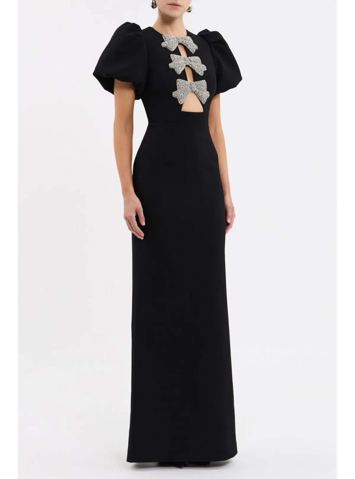 Rebecca Vallance Violetta Puff Sleeve Gown in Black Size AU 10 - Image 2