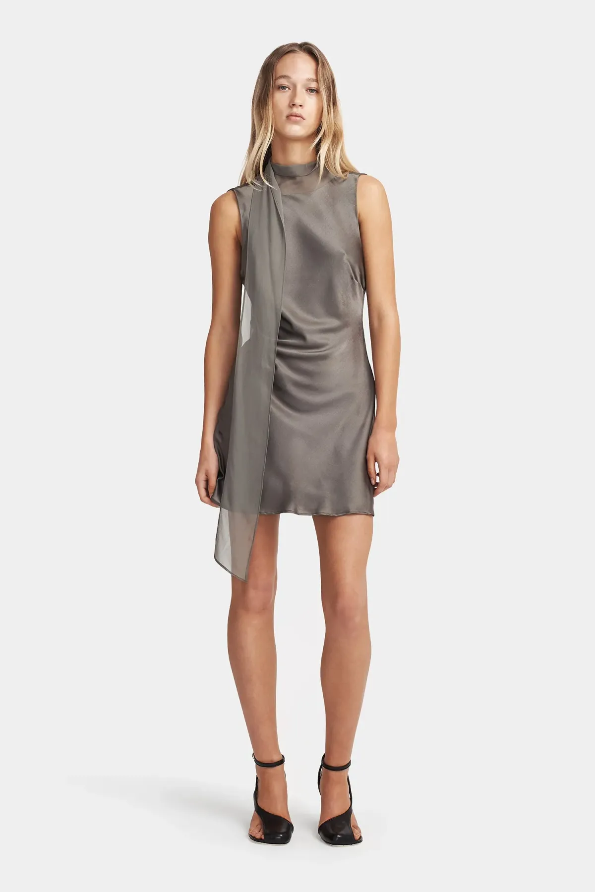 Hansen & Gretel Suki Mini Dress Dusty Olive Size 8 - Image 3