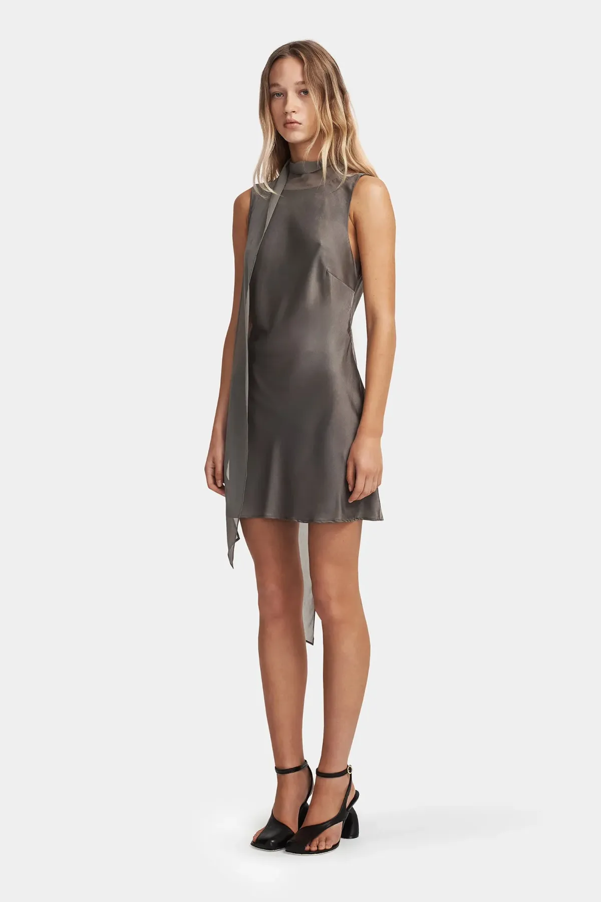 Hansen & Gretel Suki Mini Dress Dusty Olive Size 8 - Image 4