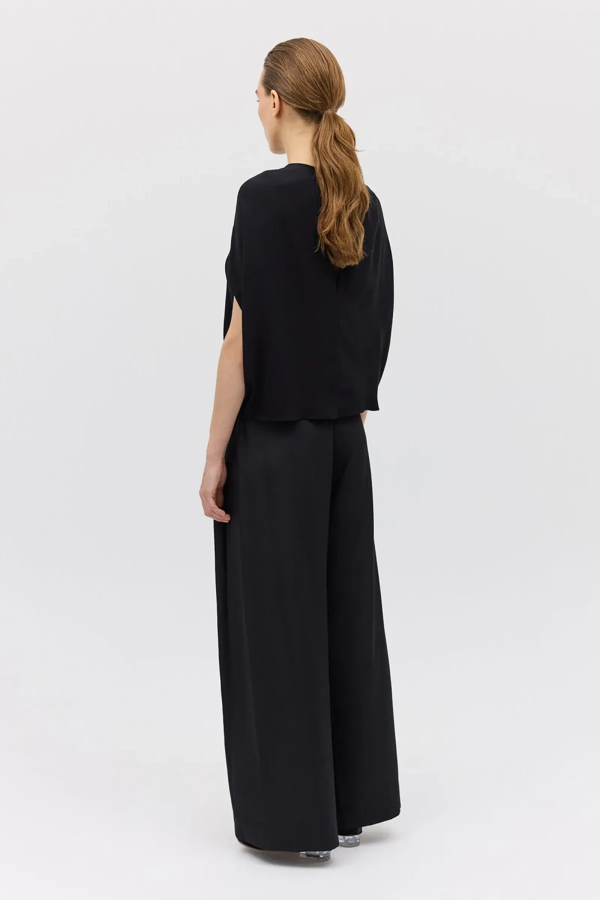 Bianca Spender Crepe Crawford Top Black Size 8/S - Image 6