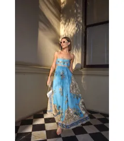 Alemais x La Sirena Boutique Exclusive Cassie Sundress Blue Print Size AU 10 for rent on The Volte - image 1