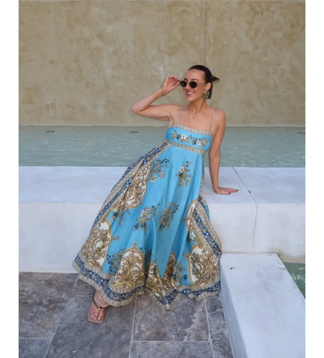 Alemais Cassie Sundress La Sirena Boutique Exclusive in Print Size 14 for rent on The Volte - main image