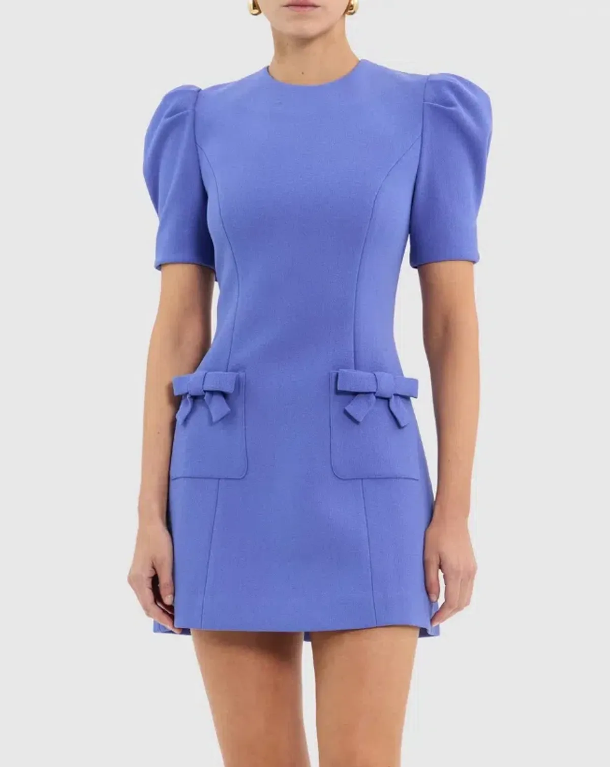 Rebecca Vallance Violetta Short Sleeve Mini Dress Perwinkle Blue Size AU 12 - Image 1