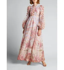 Zimmermann Botanica Butterfly Gown Pink Floral Size 2/AU 12 for rent on The Volte - image 1