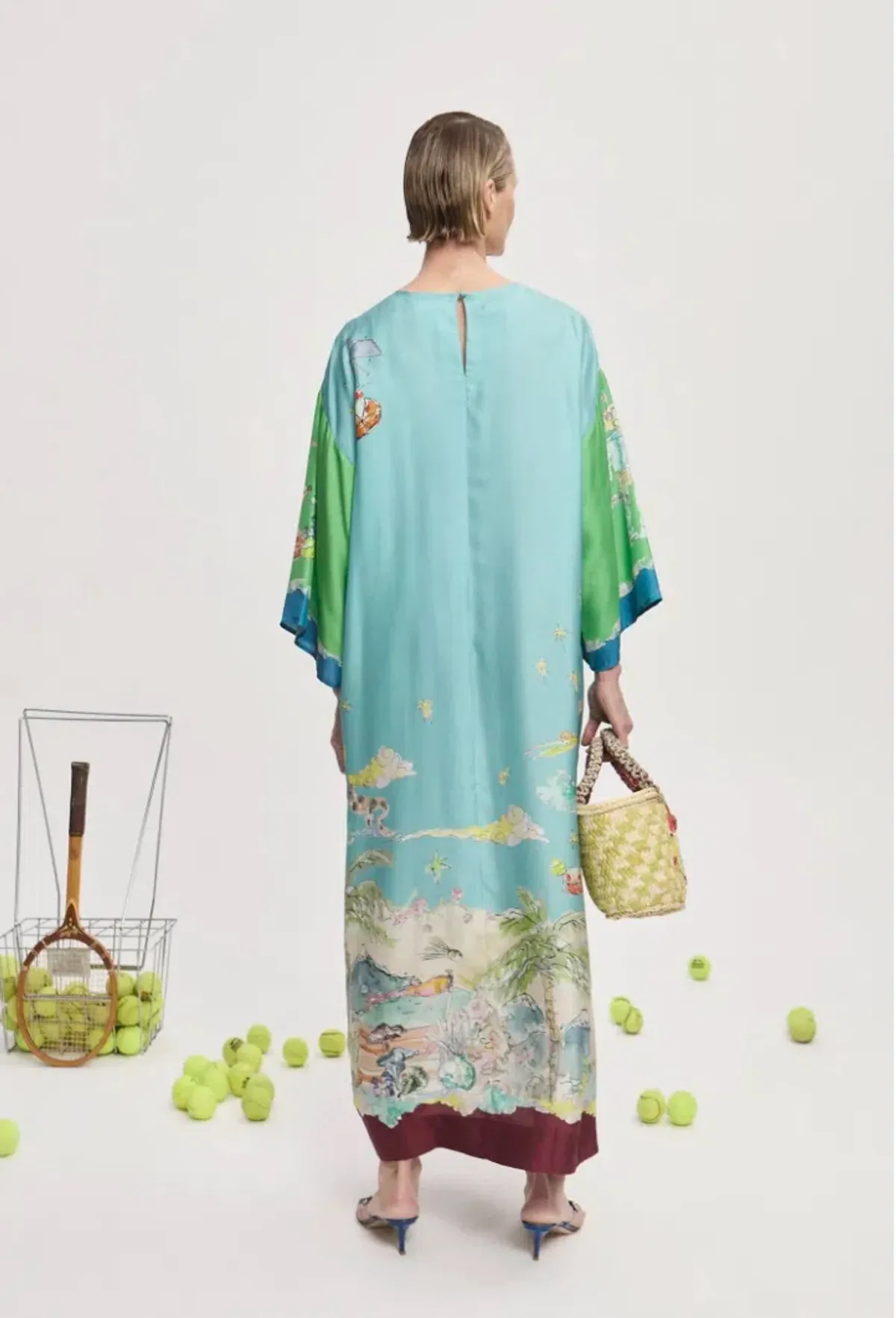 Alemais Daria Silk Midi Dress Multi Size 16AU - Image 4