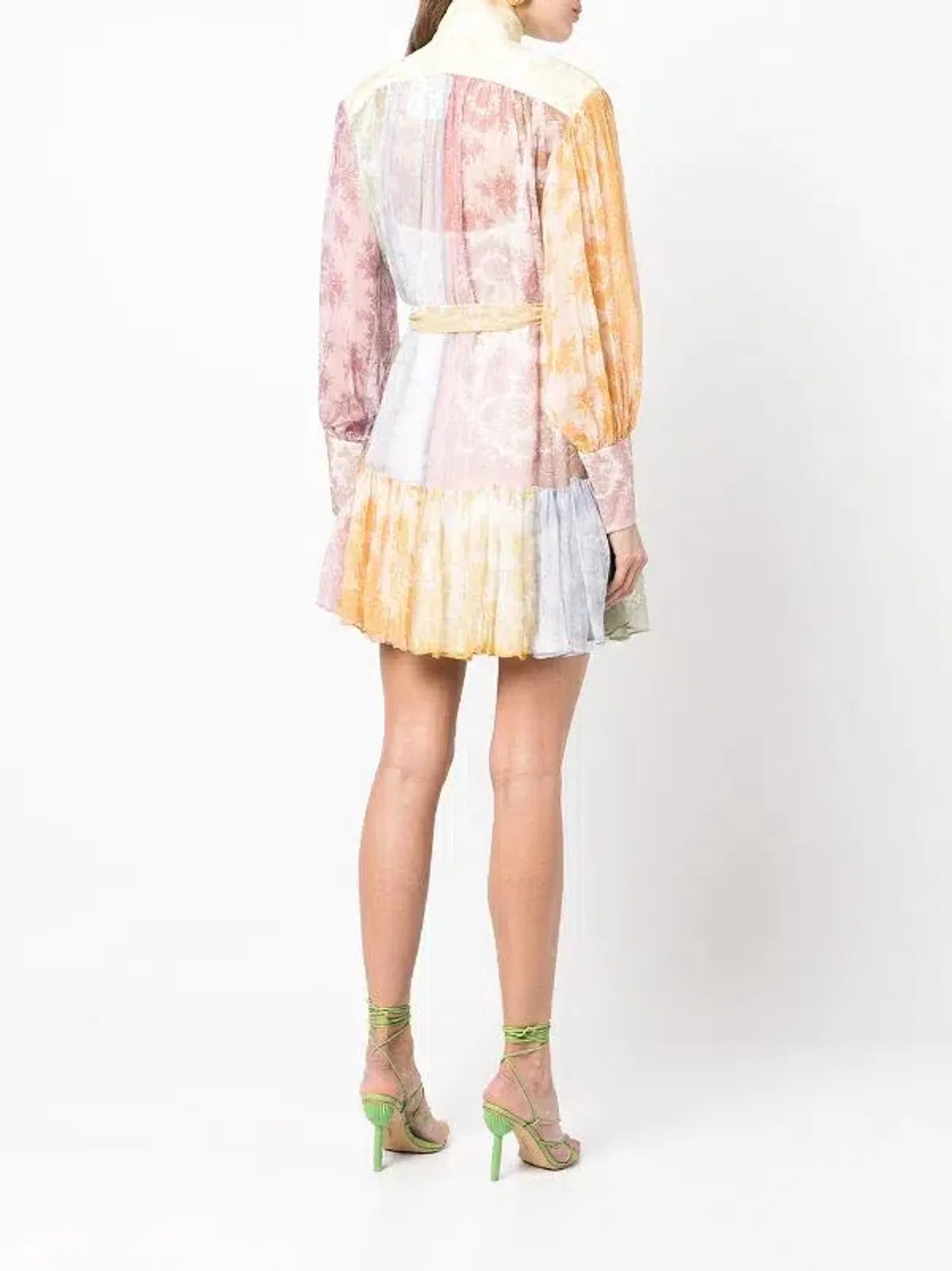 Zimmermann Dancer Lantern Mini Dress Spliced Lace Print AU 10 - Image 3
