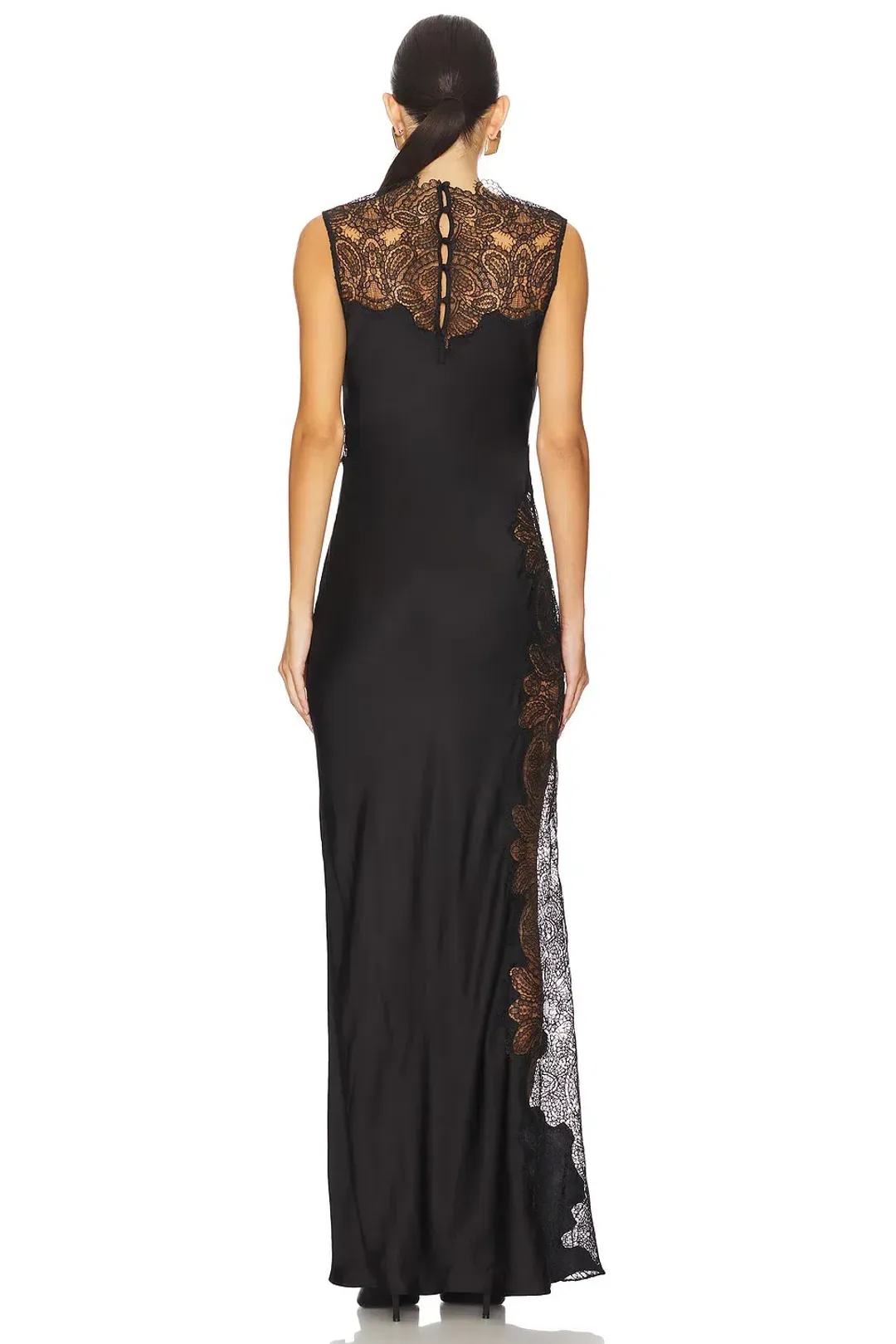 Shona Joy Jamila Lace High Neck Maxi Dress Black Size AU 12 for rent on The Volte - main image