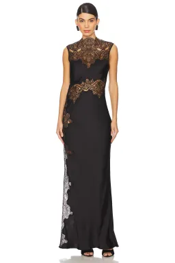 Shona Joy Jamila Lace High Neck Maxi Dress Black Size AU 12 for rent on The Volte - image 2