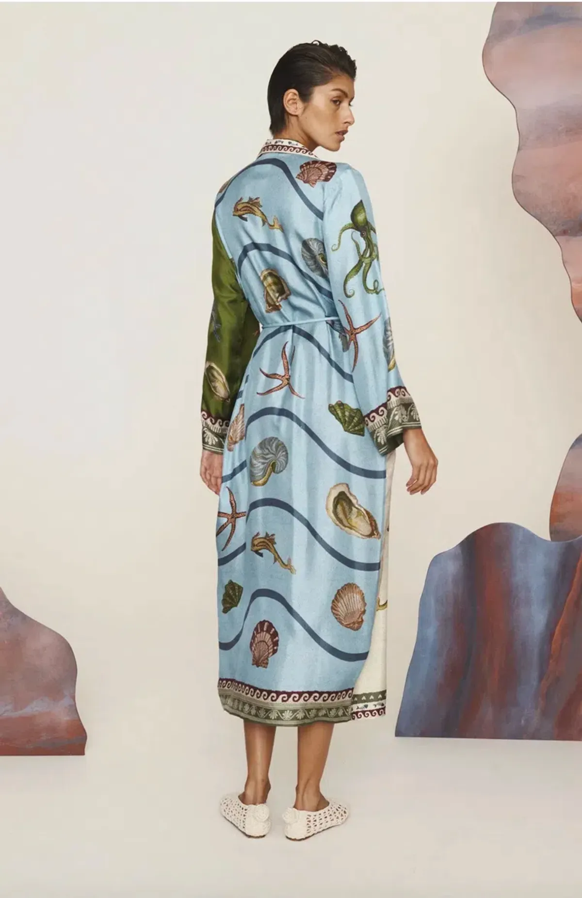 Alemais Bath House Silk Shirtdress Multi Size 16 - Image 6