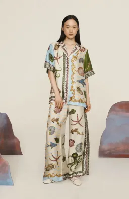Alemais Bath House Silk Shirt and Pant Set Muliti Size 16 for rent on The Volte - image 1