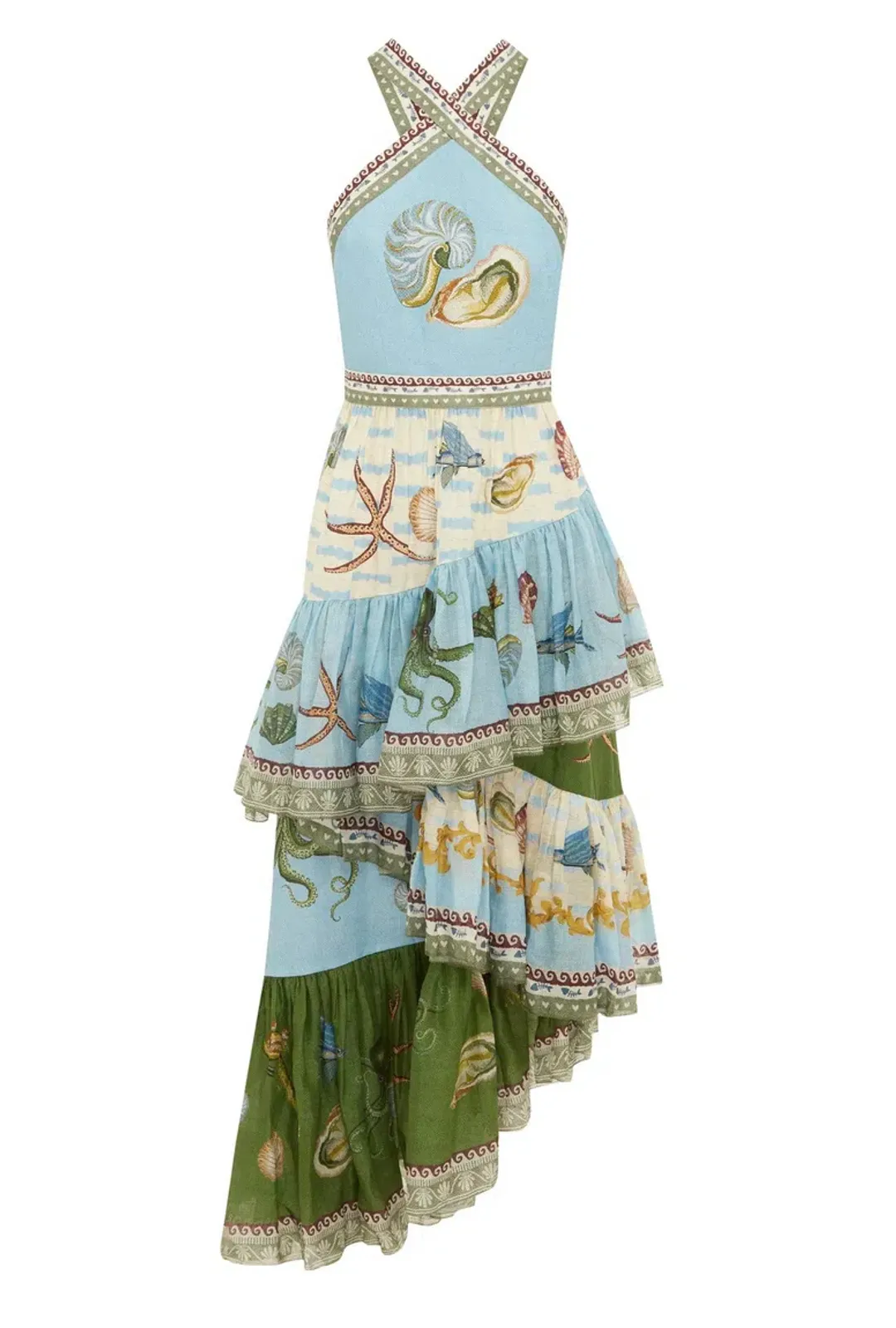 Alemais Bath House Midi Dress Multi Size 16 for rent on The Volte - main image