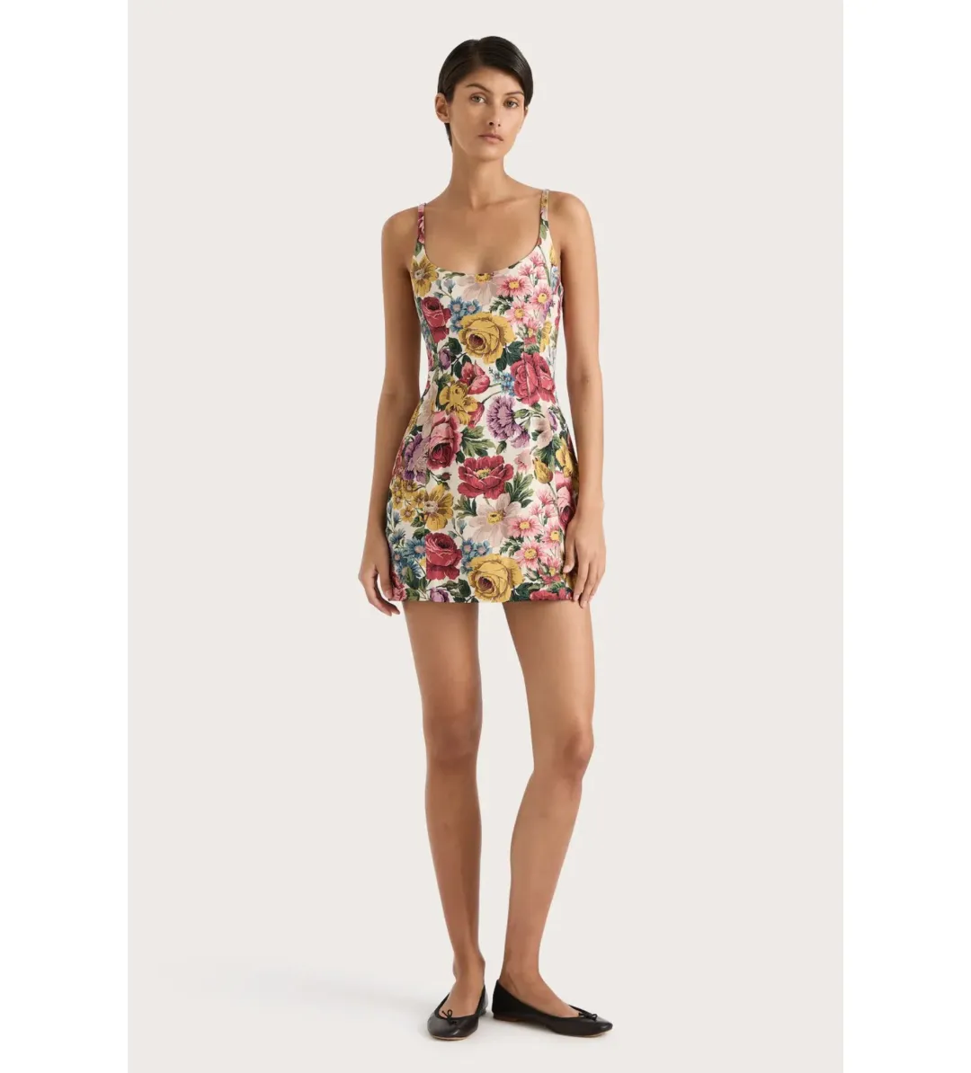 Faithfull the Brand Sanne Mini Dress Colette Floral Multi Size AU 8 for rent on The Volte - main image