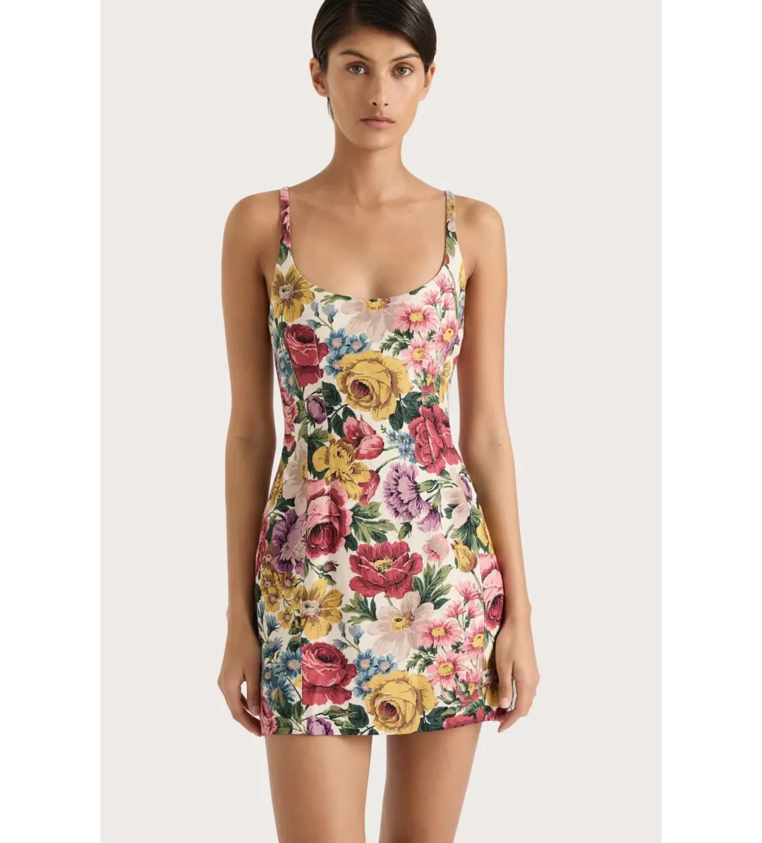 Faithfull the Brand Sanne Mini Dress Colette Floral Multi Size AU 8 for rent on The Volte - main image