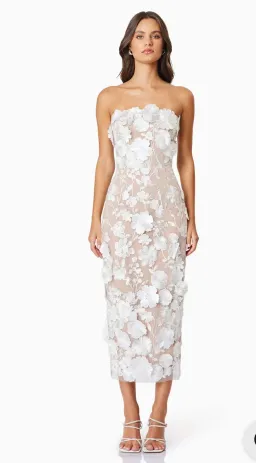 Elliatt Helena Dress Midi White Size AU 12 for rent on The Volte - image 2