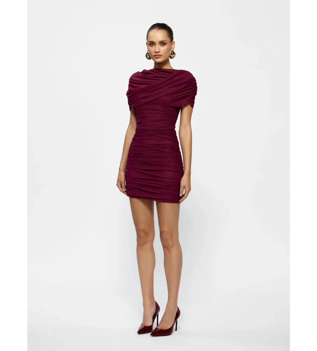 Effie Kats Phoenix Mini Dress in Burgandy Size AU 8 for rent on The Volte - main image