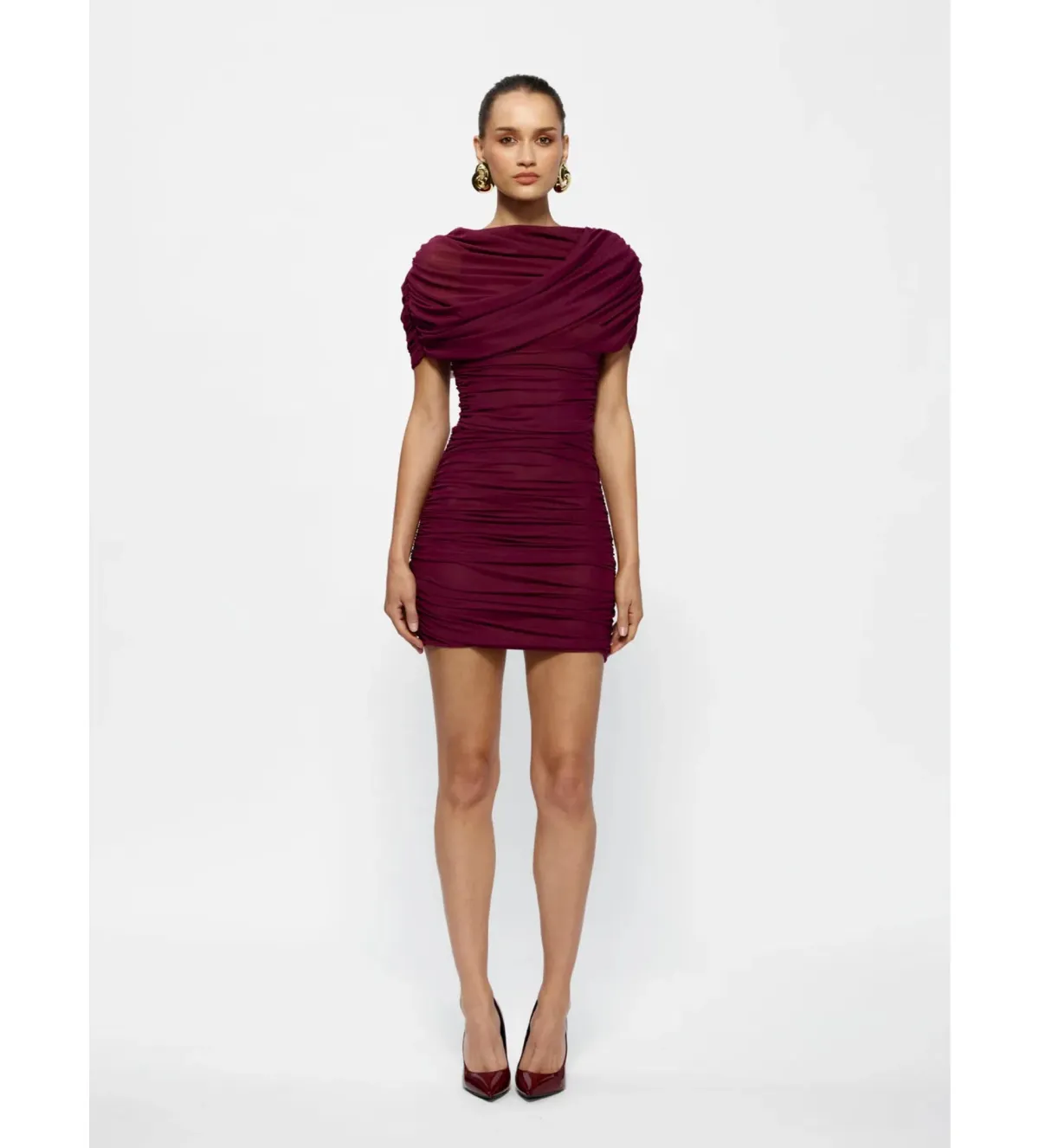 Effie Kats Phoenix Mini Dress in Burgandy Size AU 8 - Image 1
