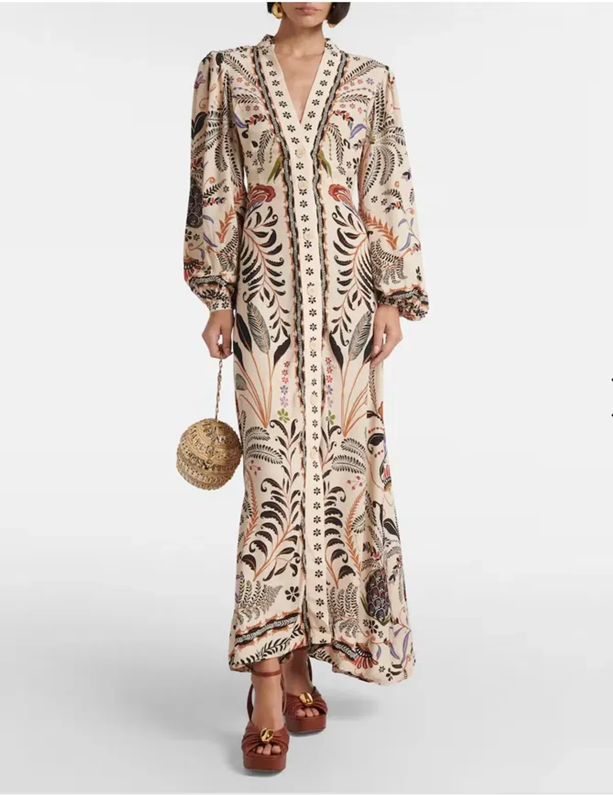 Farm Rio Classic Nature Midi Dress Print Size L / AU 12 for rent on The Volte - main image