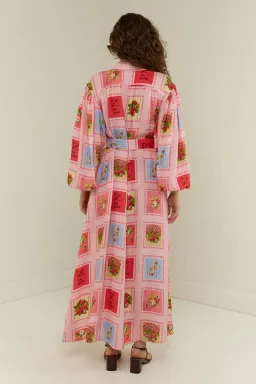 Palm Noosa Noddy Shirt Maxi Dress in Strawberry Stamp Print Size AU 10 for rent on The Volte - image 3