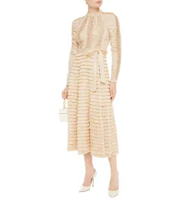 Zimmermann Espionage Ruffled Midi Dress in Cream Size 3/ AU 14 for rent on The Volte - image 1