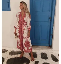 Zimmermann Bells Paisley Midi Dress Pink Size 0 / AU 8 for rent on The Volte - image 3
