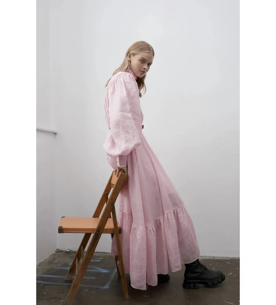 Alemais Halcyon Midi Dress in Pink Size 8 for rent on The Volte - main image