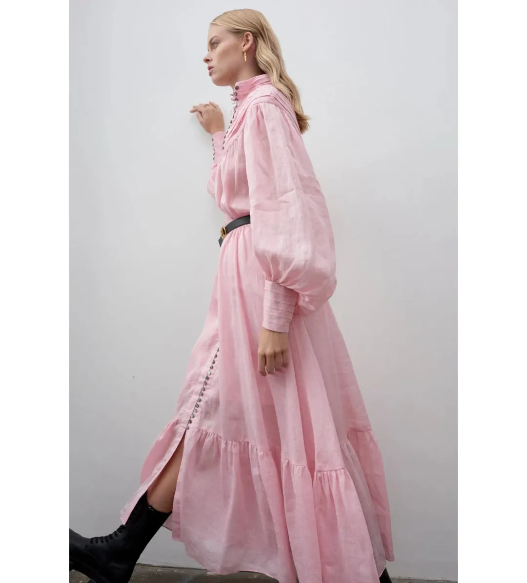 Alemais Halcyon Midi Dress in Pink Size 8 for rent on The Volte - main image