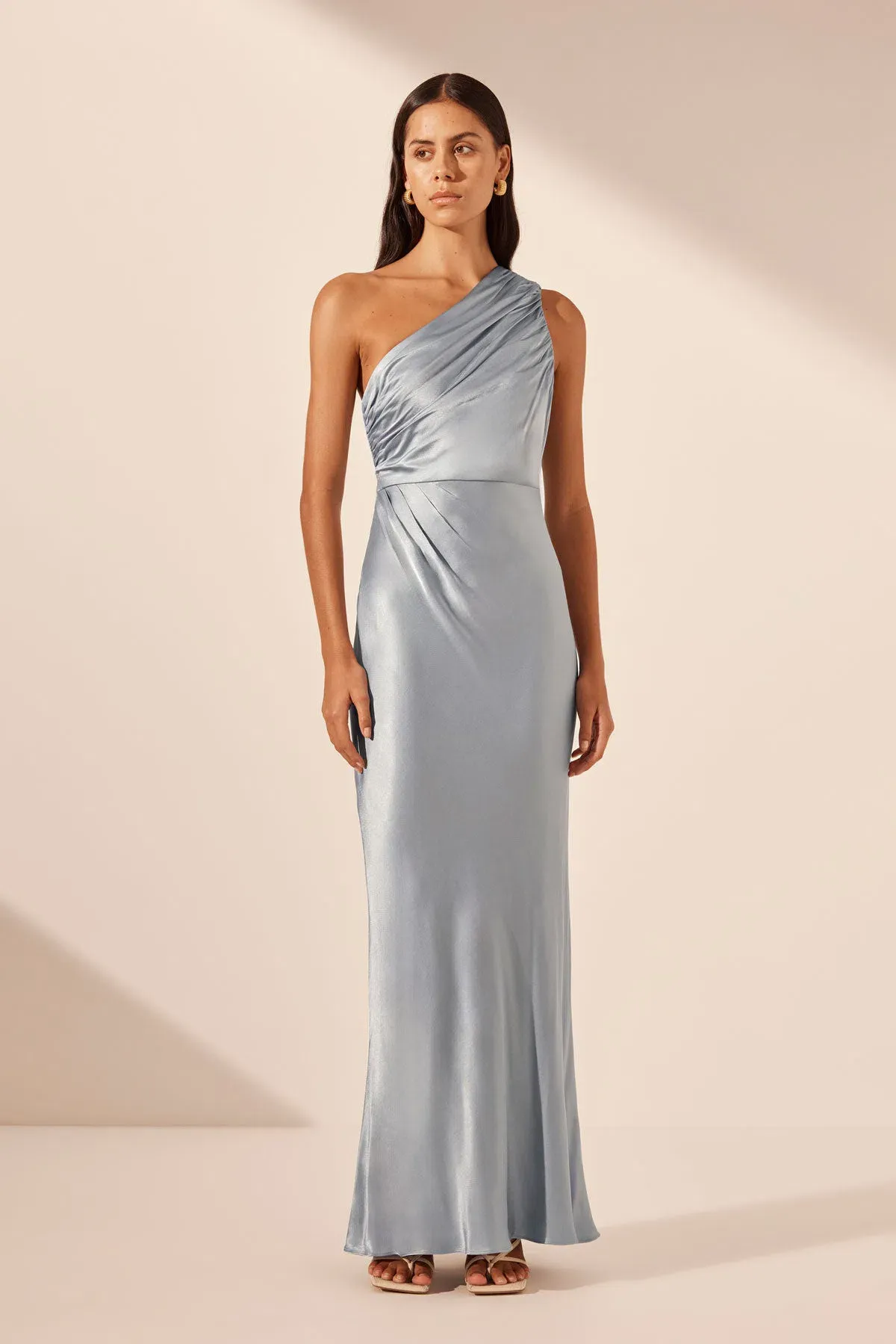 Shona Joy La Lune One Shoulder Dress Blue Size AU 12 for rent on The Volte - main image