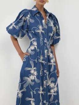 Sheike Hazel Denim Midi Dress Size AU 12 for rent on The Volte - image 2