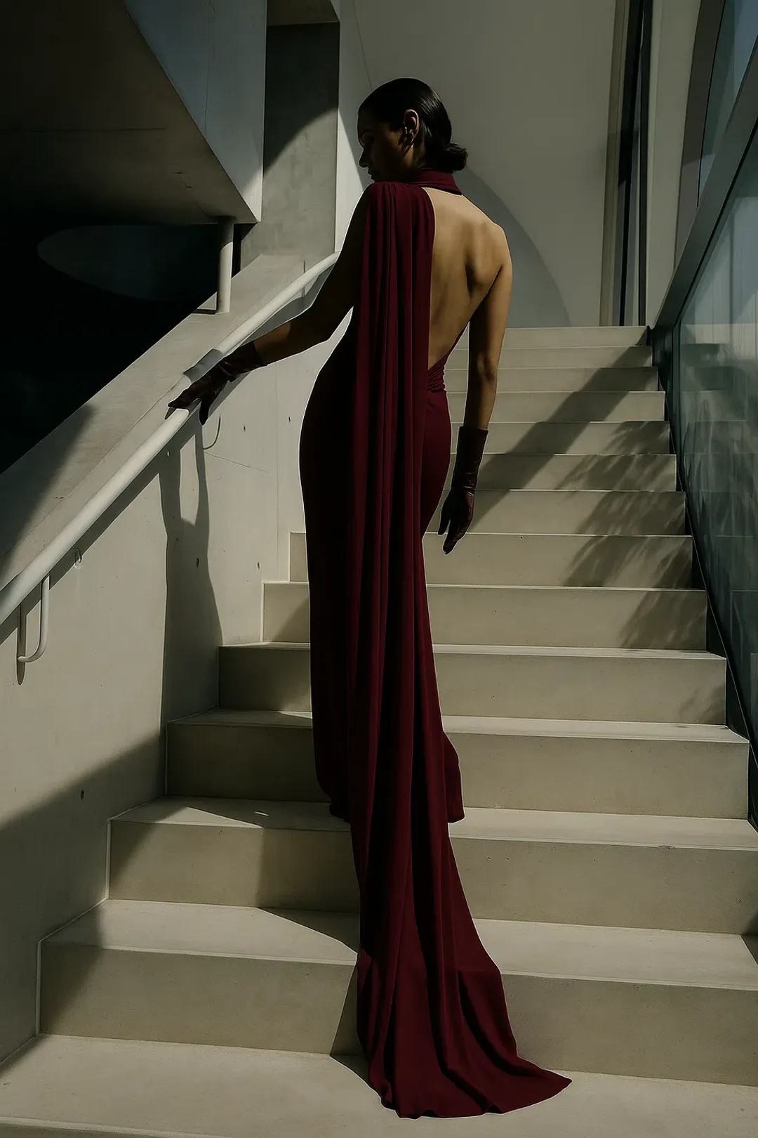 Effie Kats Haven Maxi Dress Burgundy Size 10 for rent on The Volte - main image