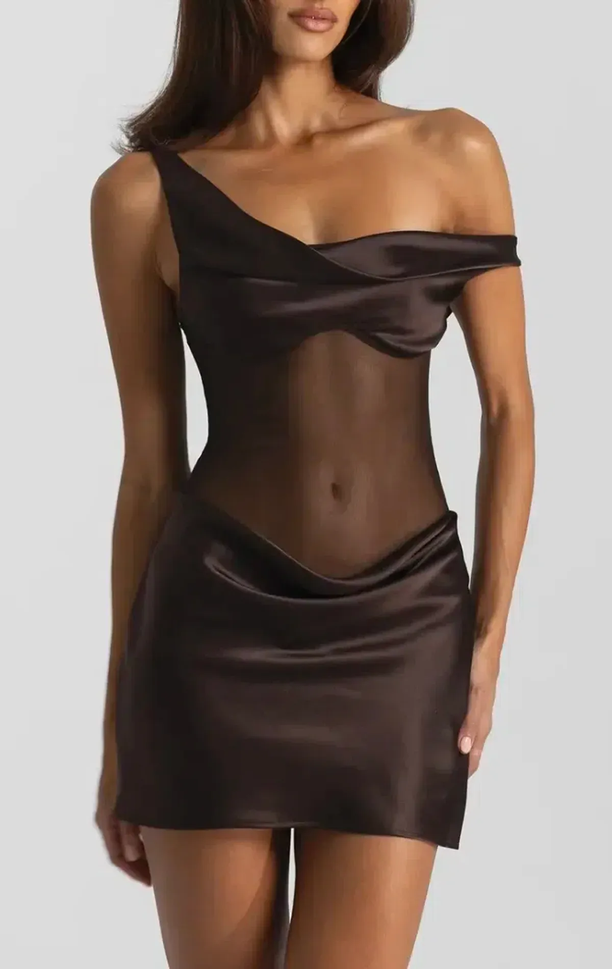Natalie Rolt Elodie Mini Dress Espresso Brown Size 2 / AU 10 - Image 1