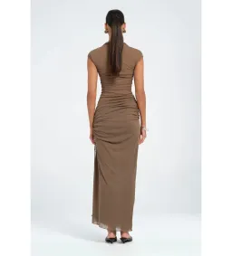 Benni Milo Maxi Dress in Mushroom Size AU 6 for rent on The Volte - image 3