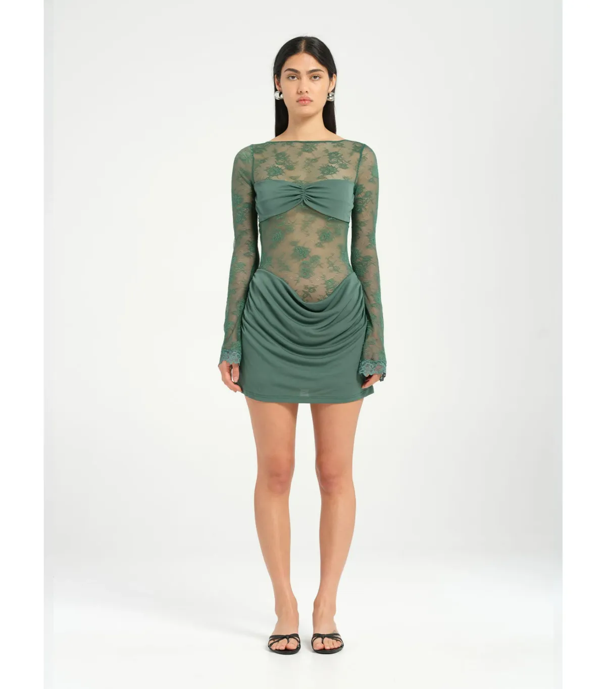 Benni Oskar Mini Dress in Pine Size AU 8 for rent on The Volte - main image