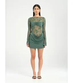 Benni Oskar Mini Dress in Pine Size AU 8 for rent on The Volte - image 1