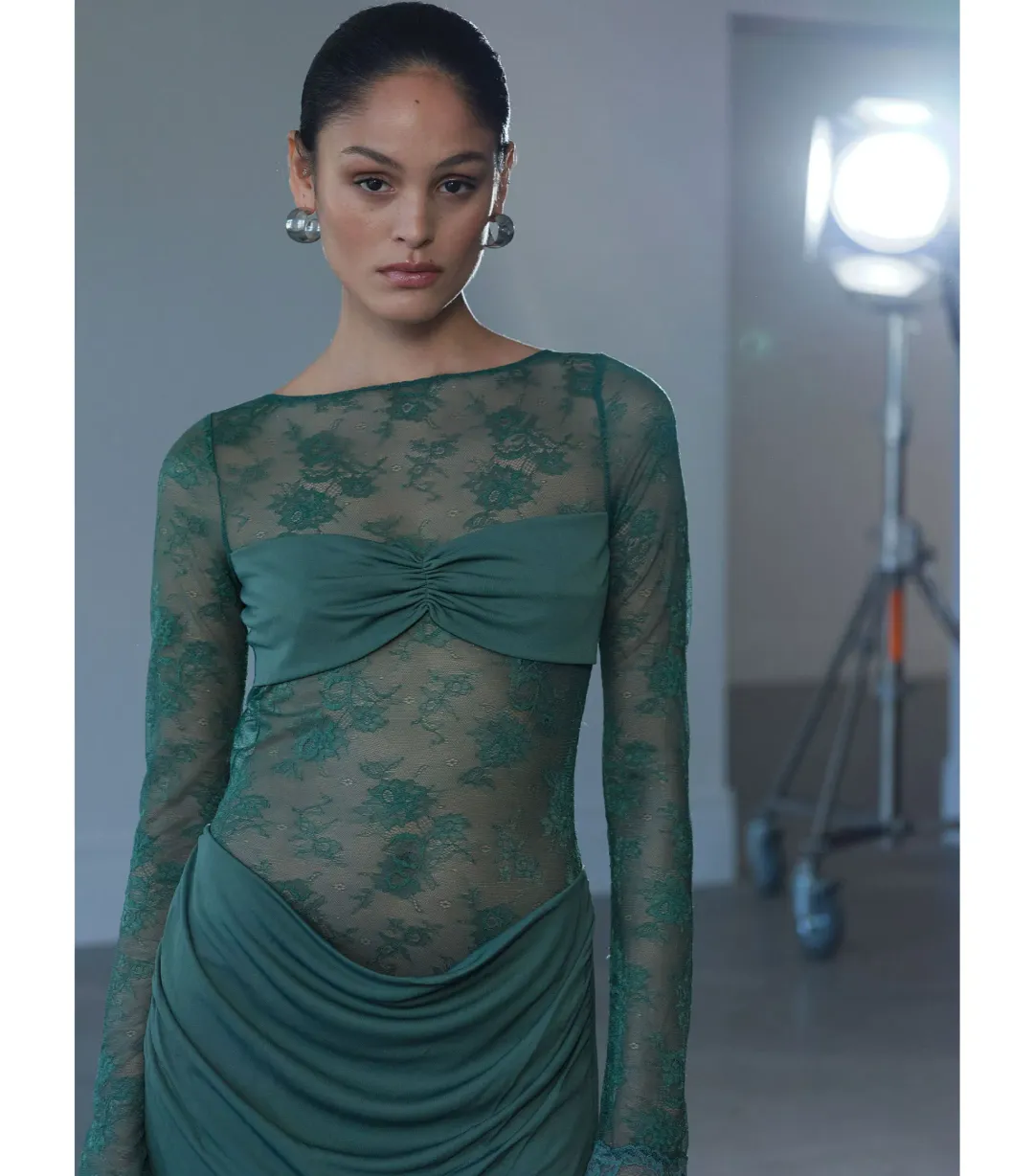 Benni Oskar Mini Dress in Pine Size AU 8 for rent on The Volte - main image