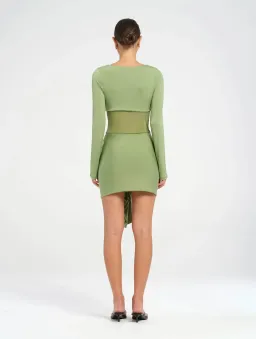 Benni Juni Mini Dress in Grass Size AU 8 for rent on The Volte - image 3