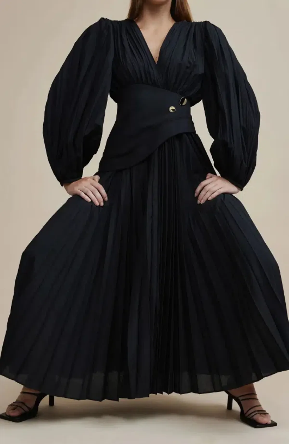 Acler Brooke Dress Midi Black Size AU 12 - Image 1