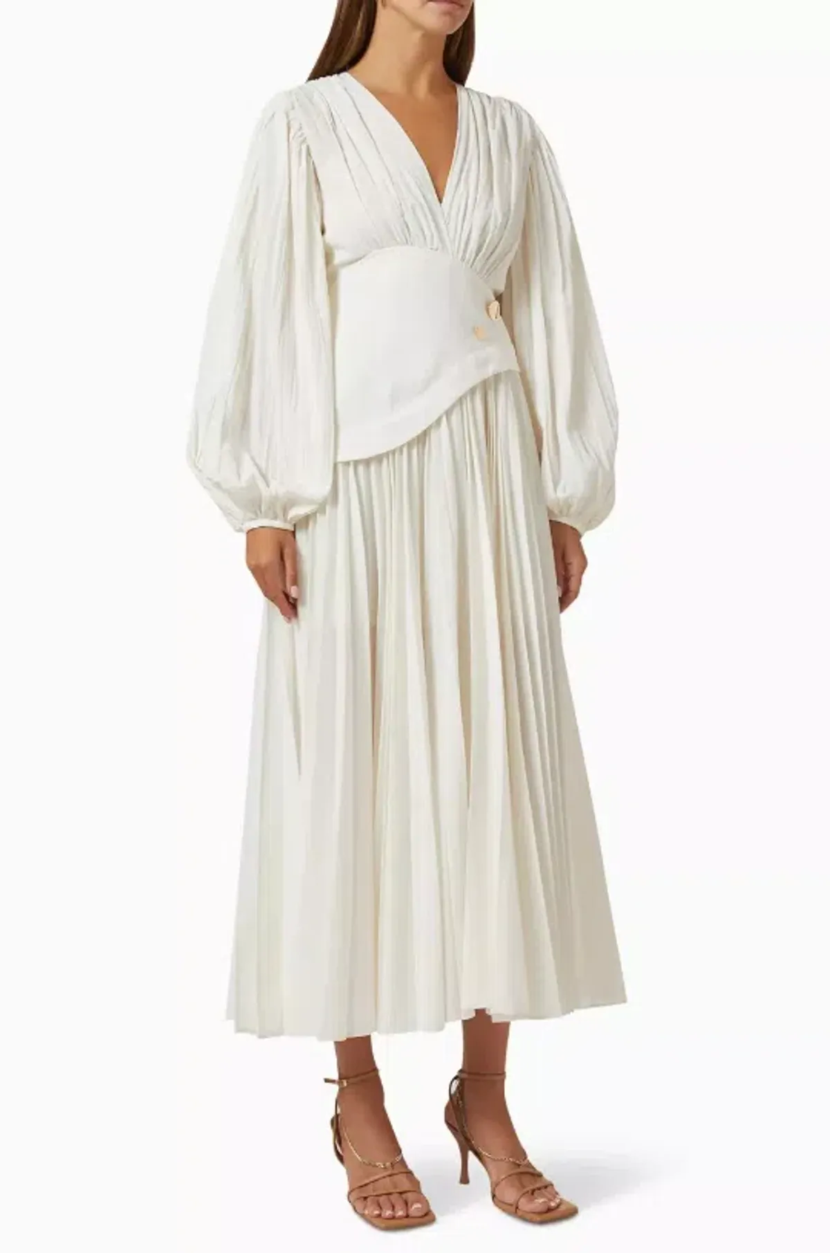 Acler Brooke Dress Midi Ivory Size AU 10 - Image 2