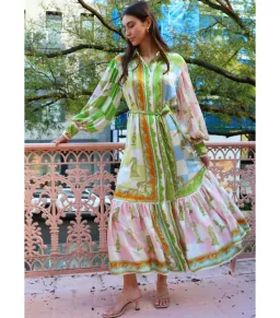 Alemais Checkmate Silk Midi Shirtdress Multi Print Size AU 14 for rent on The Volte - image 3