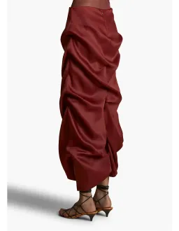 Khaite Olula Maxi Skirt in Oxblood Size 6/XS for rent on The Volte - image 3