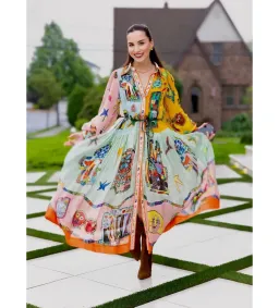 Alemais players Shirt Midi Dress Multi Size 14 for rent on The Volte - image 3