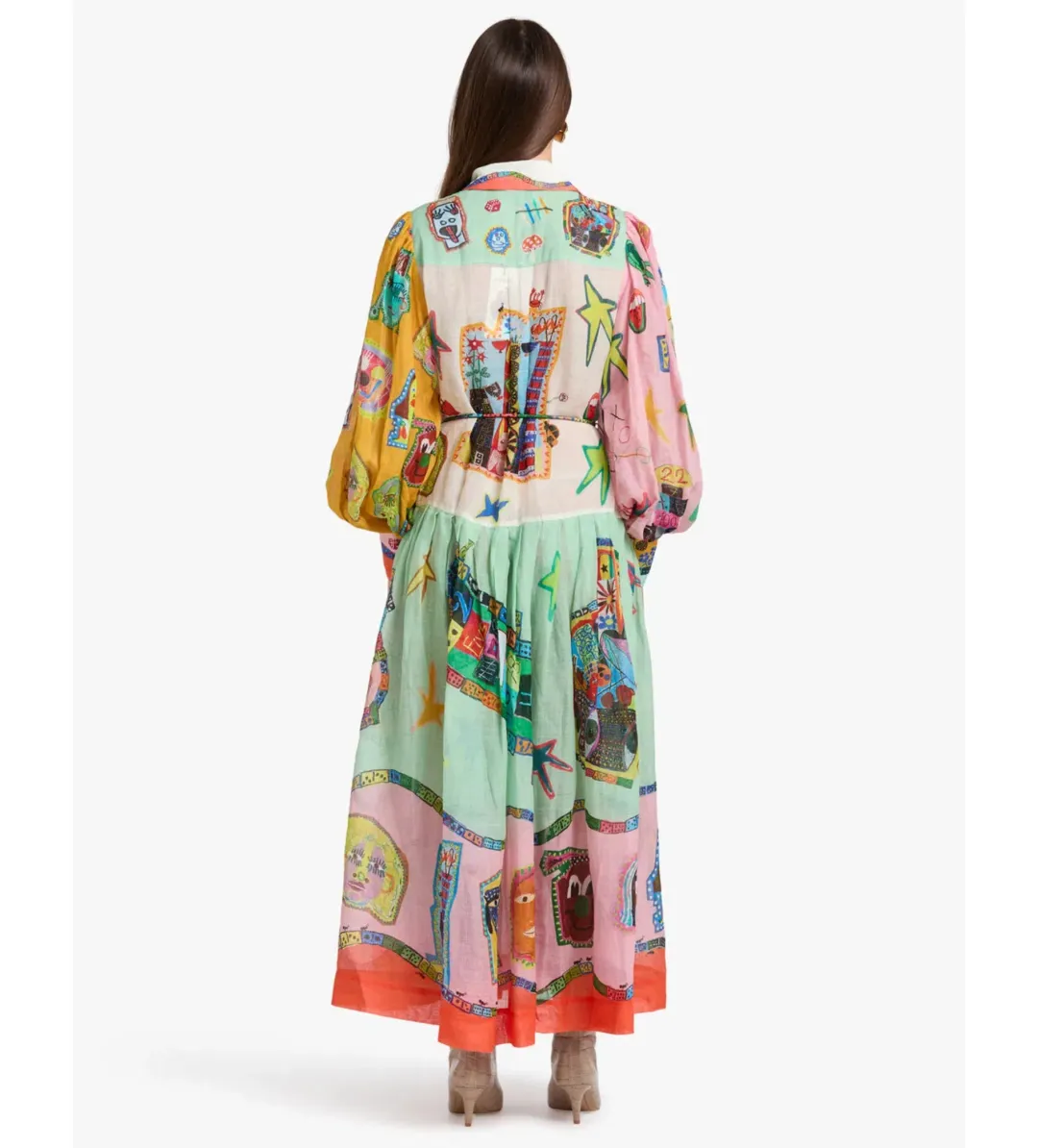 Alemais players Shirt Midi Dress Multi Size 14 for rent on The Volte - main image