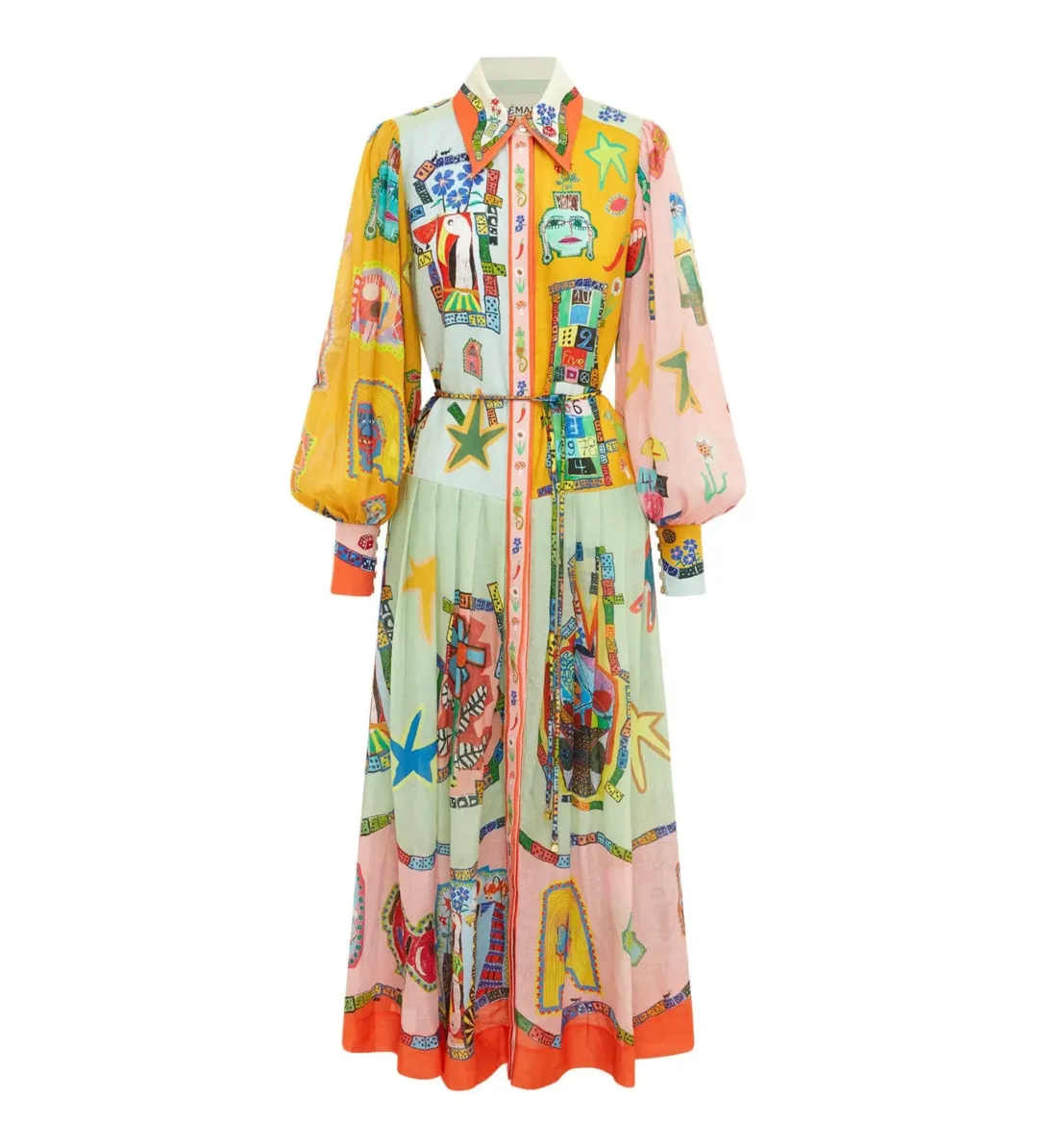 Alemais players Shirt Midi Dress Multi Size 14 for rent on The Volte - main image
